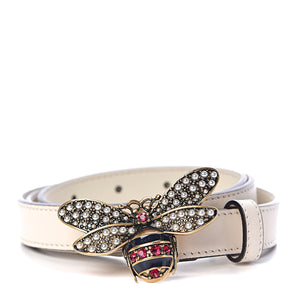 Gucci Queen Margaret Leather Belt in White