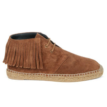 Load image into Gallery viewer, Saint Laurent Fringe Suede Lace-Up Espadrilles in Brown
