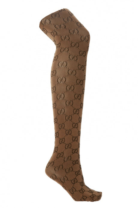 Gucci Interlocking GG Brown Patterned Tights