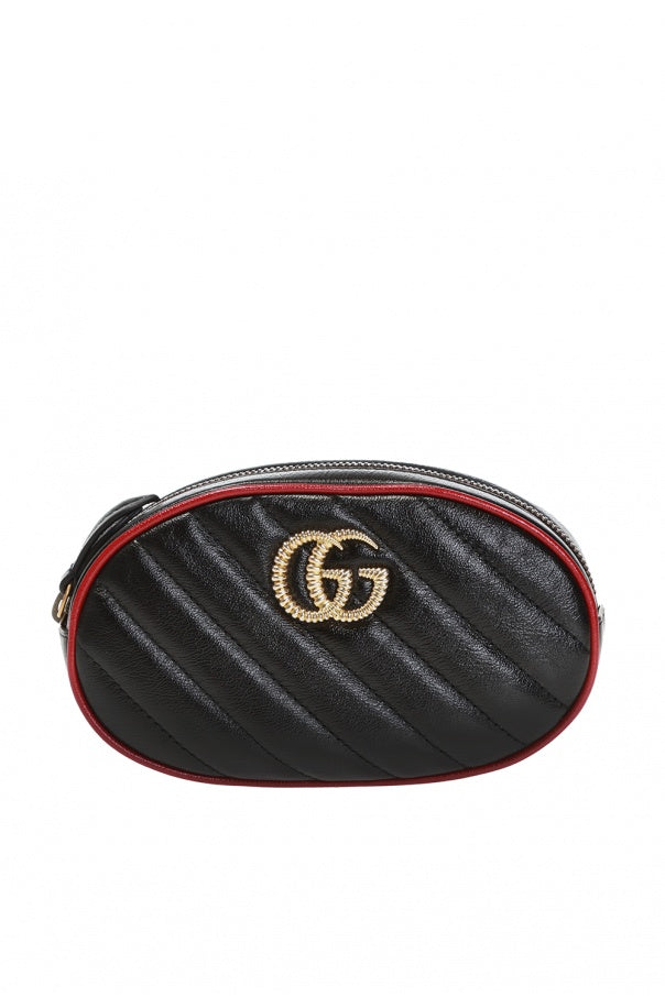 GG Marmont belt bag in black leather | GUCCI® US