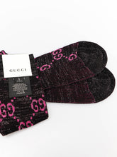 Load image into Gallery viewer, Gucci GG Socks in Black with Pink Lamé GG