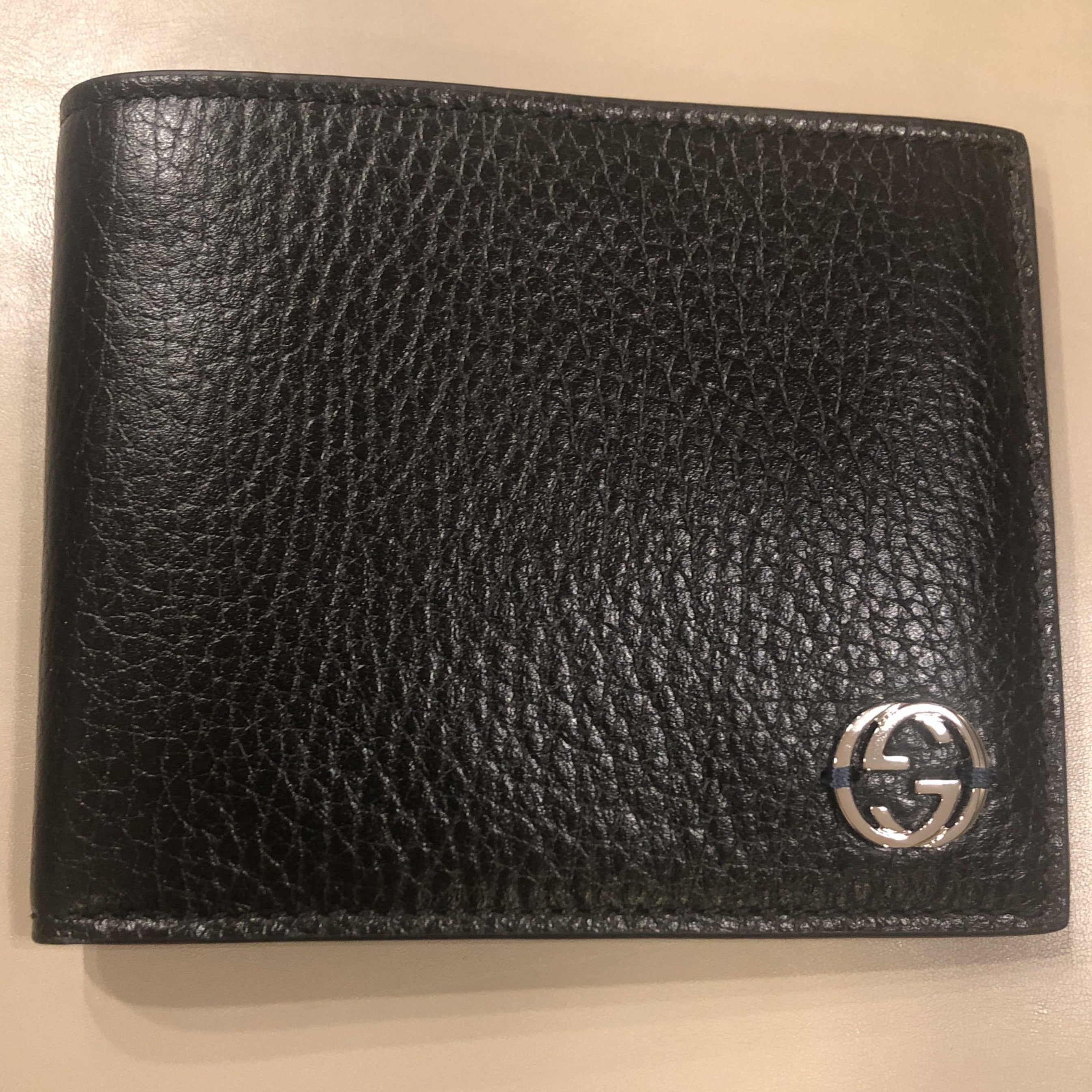 Gucci Black Bifold Short Wallet with Blue Interior – Gavriel.us