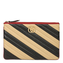 Load image into Gallery viewer, Gucci Calfskin GG Marmont Quilted Leather Pouch in Beige and Black