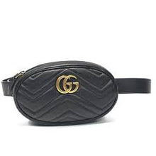 Load image into Gallery viewer, Gucci GG Marmont Matelasse Leather Belt Bag in Black