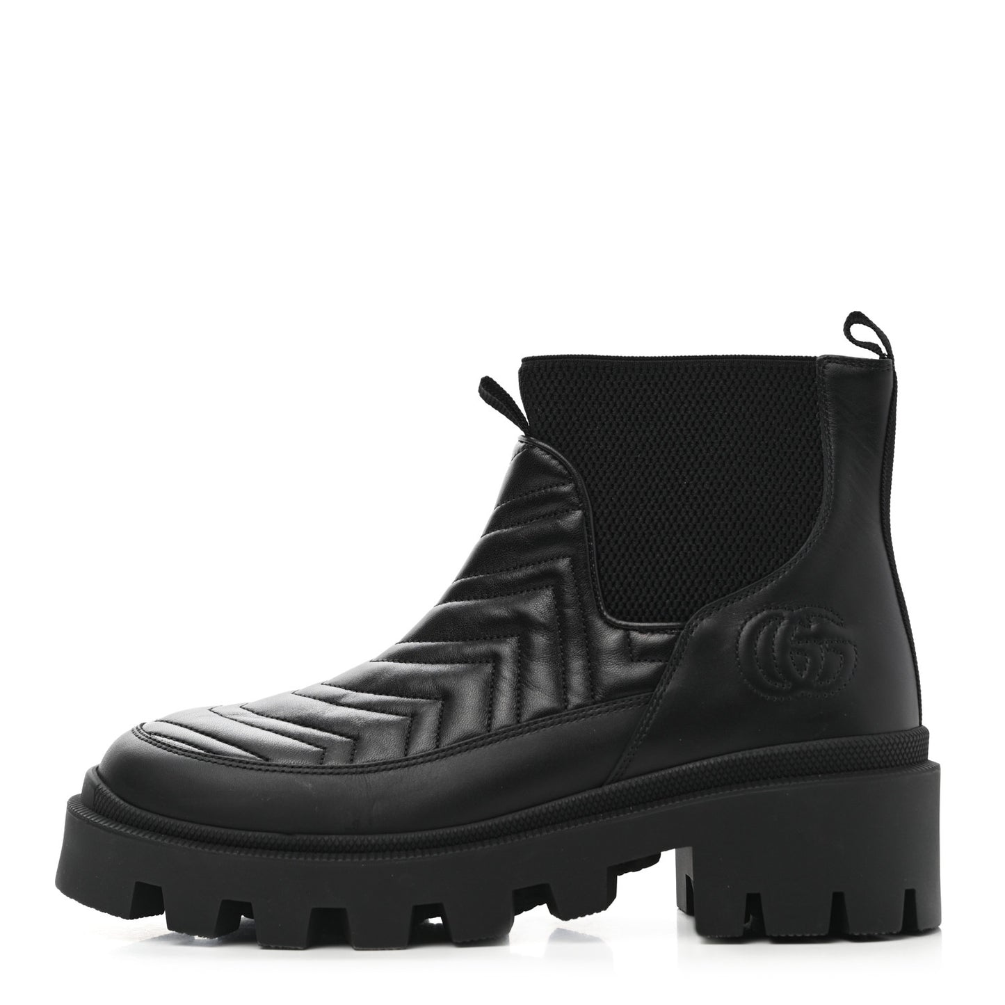 Gucci Nappa Matelasse Frances Chelsea Boots in Black