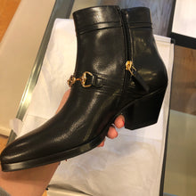 Load image into Gallery viewer, Gucci Horsebit Ankle Boots in Black