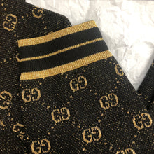 Load image into Gallery viewer, Gucci Black Zipped Cardigan with Gold Lamé GG