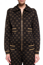 Load image into Gallery viewer, Gucci Black Zipped Cardigan with Gold Lamé GG