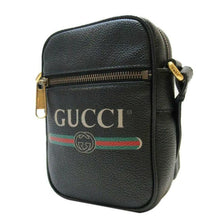 Load image into Gallery viewer, Gucci Logo Print Leather Crossbody Bag in Black