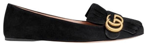 Gucci GG Marmont Suede Flats in Black