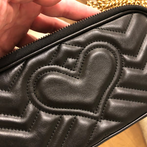 Gucci Interlocking GG Black Chevron Shoulder Bag
