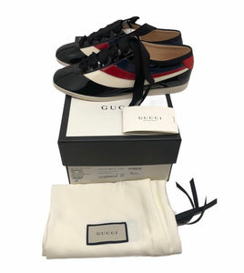 Gucci Patent Calfskin Web Falacer Sneakers