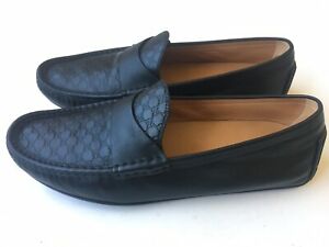 Gucci Microguccissima Black Leather Driving Loafer