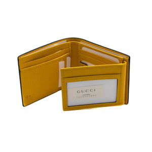 Gucci Black Trifold Wallet with Yellow Interior