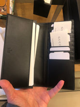 Load image into Gallery viewer, Gucci GG Guccissima Long Leather Wallet in Black