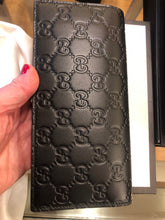 Load image into Gallery viewer, Gucci GG Guccissima Long Leather Wallet in Black