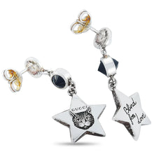 Load image into Gallery viewer, Gucci Blind for Love Feline Silver Drop Earrings