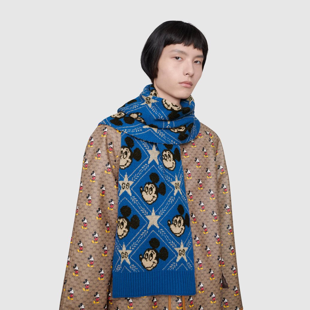 GUCCI DISNEY スカーフ Gucci x Disney Mickey Mouse Wool Scarf In Blue – Gavriel.us