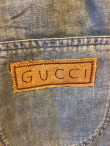 Gucci Piped Chambray Shorts in Blue