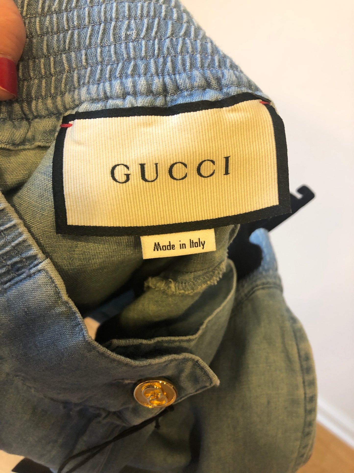 Gucci Piped Chambray Shorts in Blue