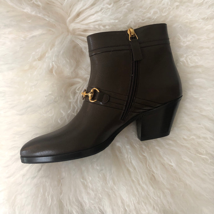 Gucci Horsebit Ankle Boots in Brown