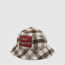 Load image into Gallery viewer, Gucci White and Brown Wool Gucci Orgasmique Bucket Hat