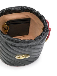 Gucci GG Marmont Bucket Bag in Black with Red Trim