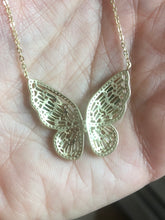 Load image into Gallery viewer, Gavriel Butterfly Necklace with Green and White Crystals