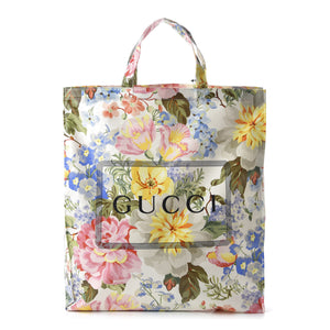 Gucci Vintage Flora Canvas Tote Bag w/Key Holder Set