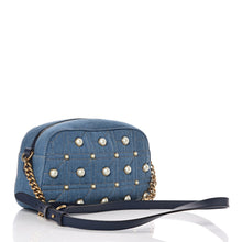 Load image into Gallery viewer, Gucci Matelassé GG Marmont Pearl Shoulder Bag in Denim