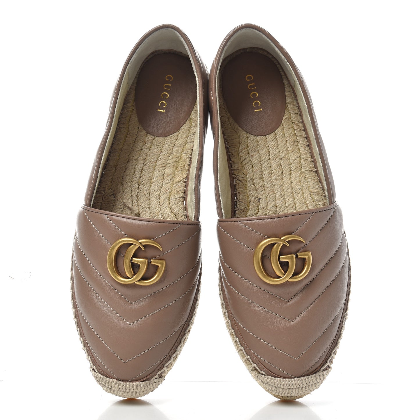 Gucci GG Marmont Matelassé Chevron Espadrilles in Rose Pink