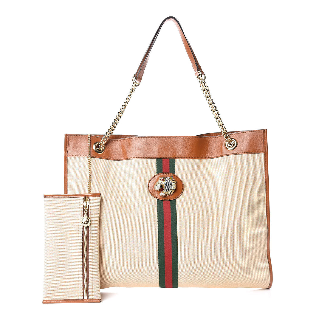 Gucci // Brown & Beige Large Rajah Tote Bag – VSP Consignment
