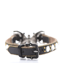 Load image into Gallery viewer, Gucci Crystal Butterfly Leather Cuff Bracelet in Black