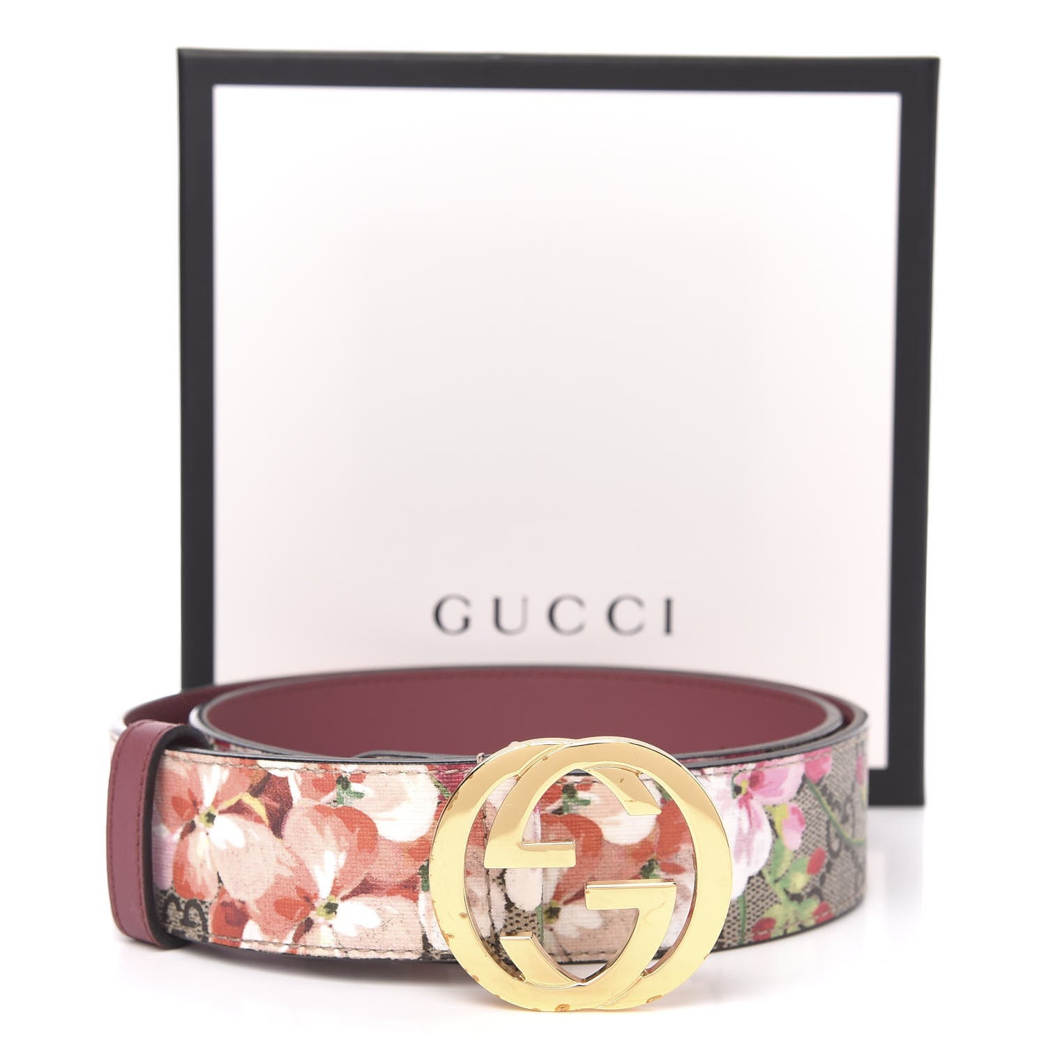 Gucci GG Supreme Monogram Blooms Print Belt