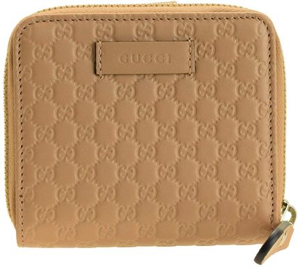 Gucci Women's Brown Leather Microguccissima Print Zip Around Wallet