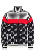 Load image into Gallery viewer, Gucci GG Supreme Striped Knit Cardigan with Zipper