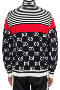 Gucci GG Supreme Striped Knit Cardigan with Zipper