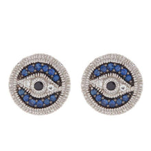 Load image into Gallery viewer, Judith Ripka Evil Eye Earrings in Sterling Silver