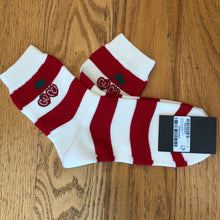 Load image into Gallery viewer, Gucci Red and White Striped Knitted Ankle Socks with Cherries