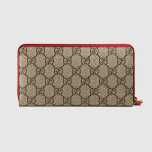 Gucci GG Supreme Canvas Zip Around Wallet with Cherries