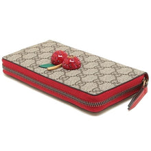 Load image into Gallery viewer, Gucci GG Supreme Canvas Zip Around Wallet with Cherries