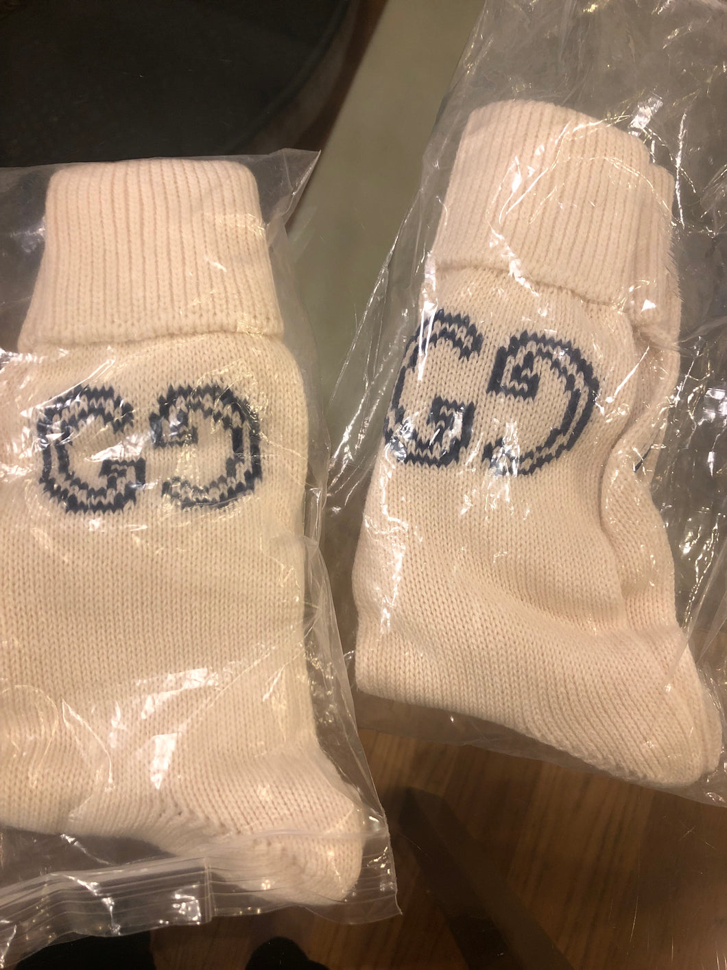 Gucci GG Logo Lit Circus Knit Socks in Ivory