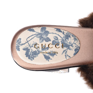 Gucci Mink Candy Embellished Mules in Black