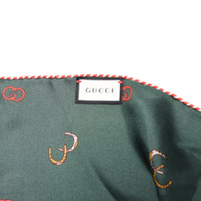 Load image into Gallery viewer, Gucci GG Horseshoe Print Pocket Square in Green