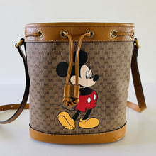 Load image into Gallery viewer, Gucci x Disney Mickey Mouse Print Canvas Leather Bucket Shoulder Bag