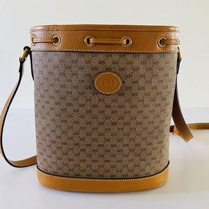 Gucci x Disney Mickey Mouse Print Canvas Leather Bucket Shoulder Bag