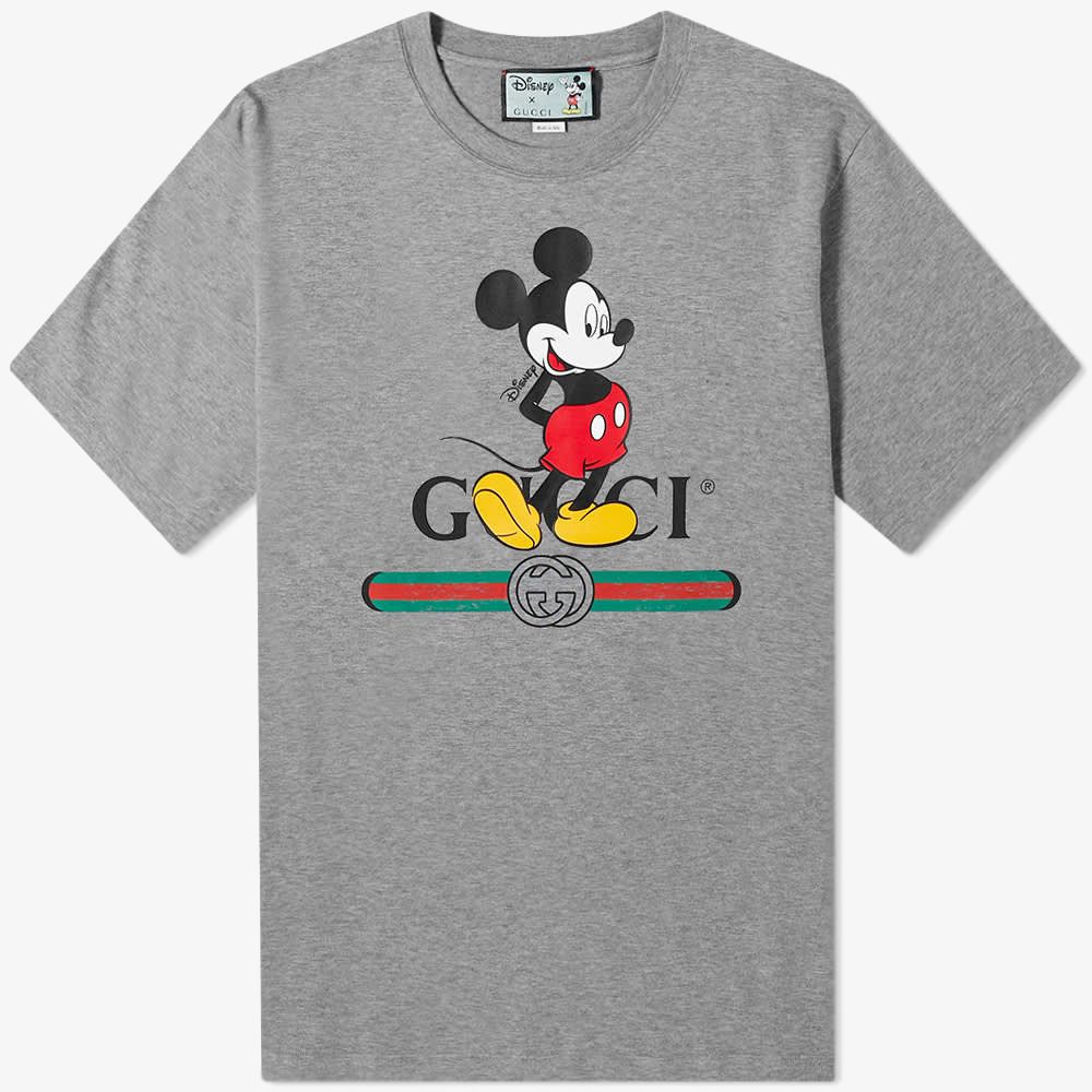 Gucci x Disney Oversized Mickey Mouse Cotton Gray T-Shirt