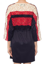 Load image into Gallery viewer, Gucci GG Floral Lace Logo Stripe Dress in Blue