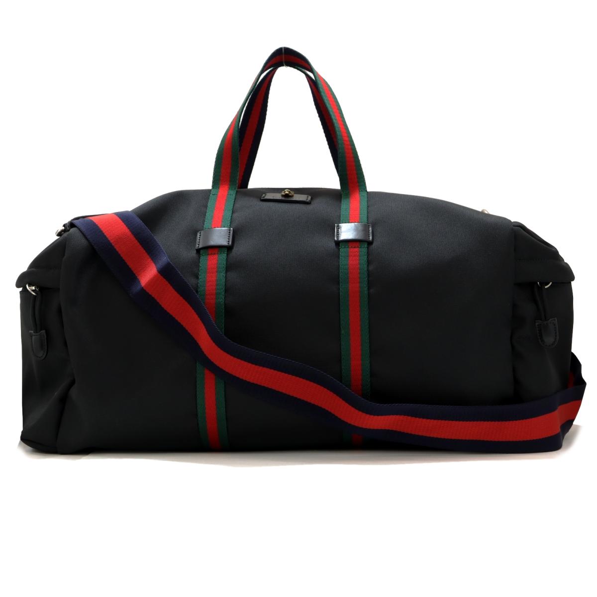 Gucci Black GG Supreme Canvas And Leather Large Carry On Duffel Bag Gucci