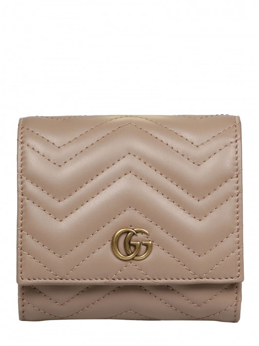 Gucci Chevron Marmont Wallet in Dusty Rose
